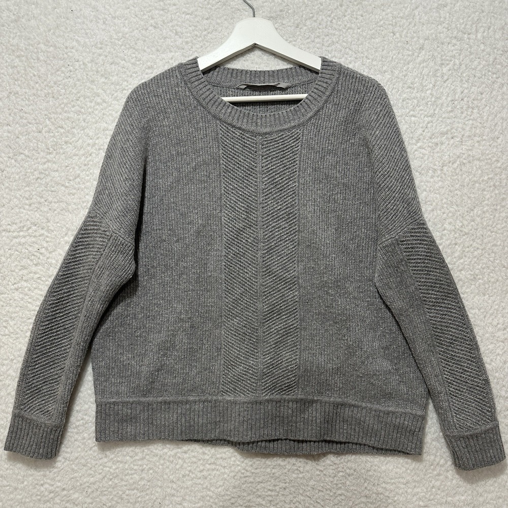Athleta Wool Cashmere Habitat Pullover Sweater Gray‎ Women's Size Medium